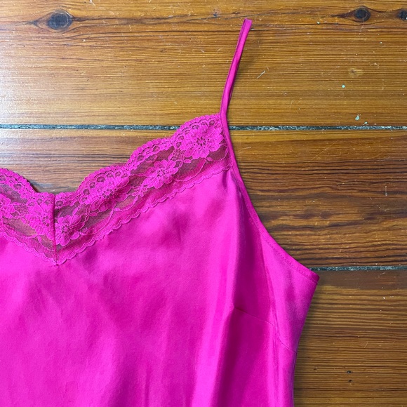 ECI New York 100% Silk Magenta Pink Lace Slip Dress - Sz 8 💚🎀 - Picture 10 of 13
